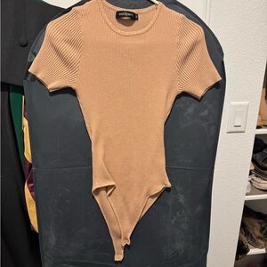 Tan Ribbed Bodysuit